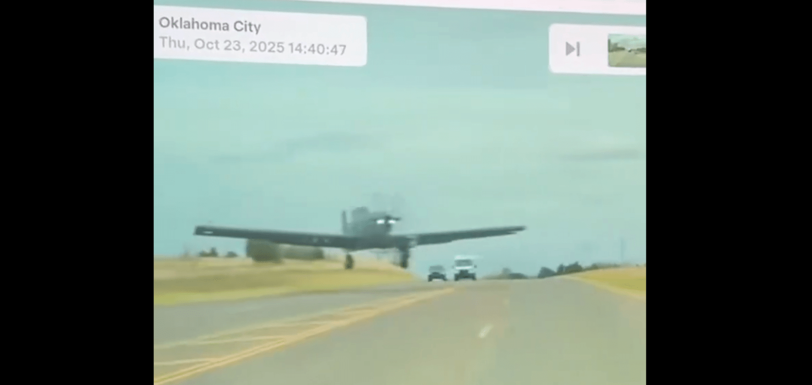 Tesla driver avoids plane crash caught on video, fans falsely credit self-driving